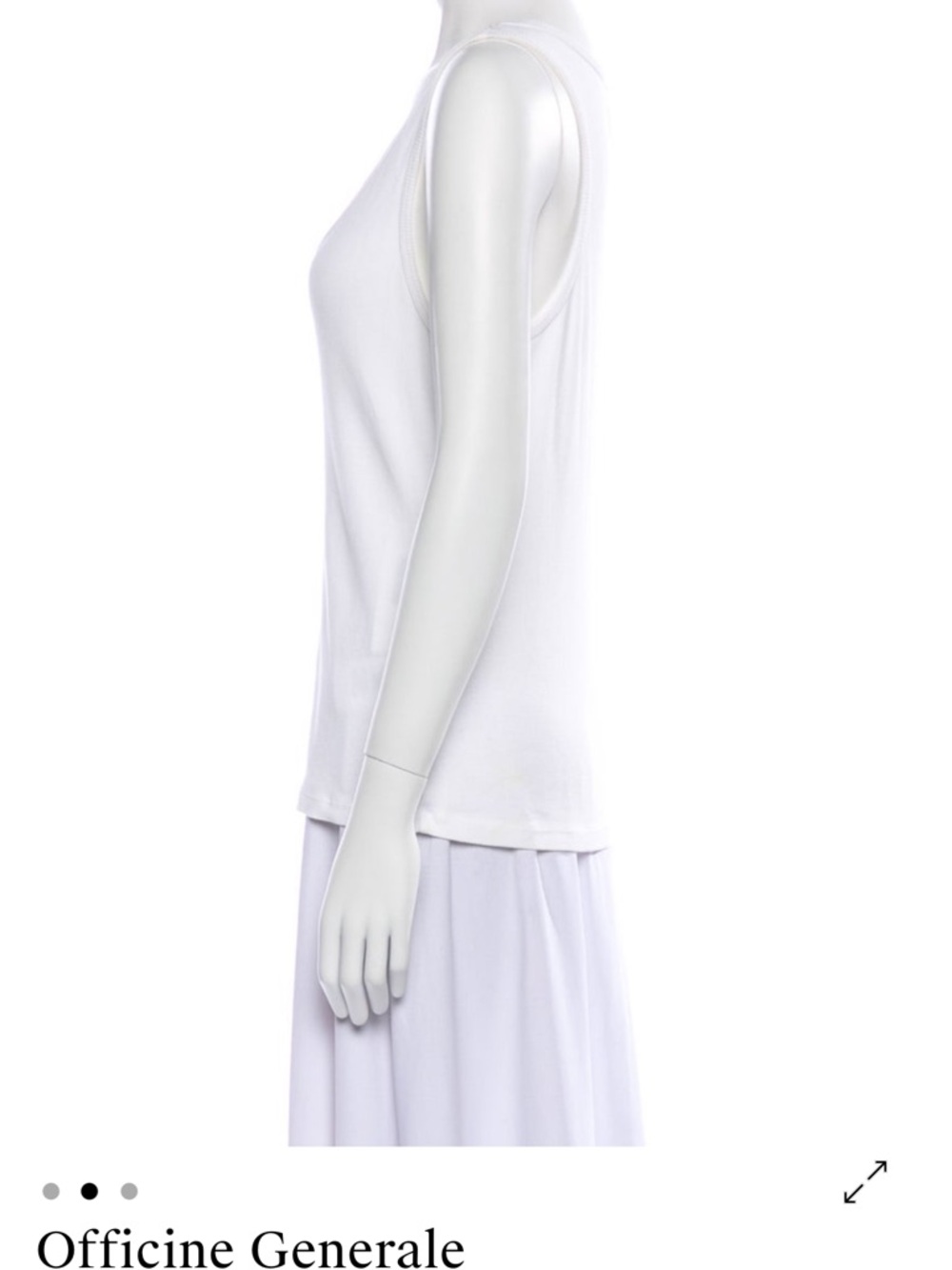 Officine Generale White Ribbed Tank Top - Picture 2 of 3